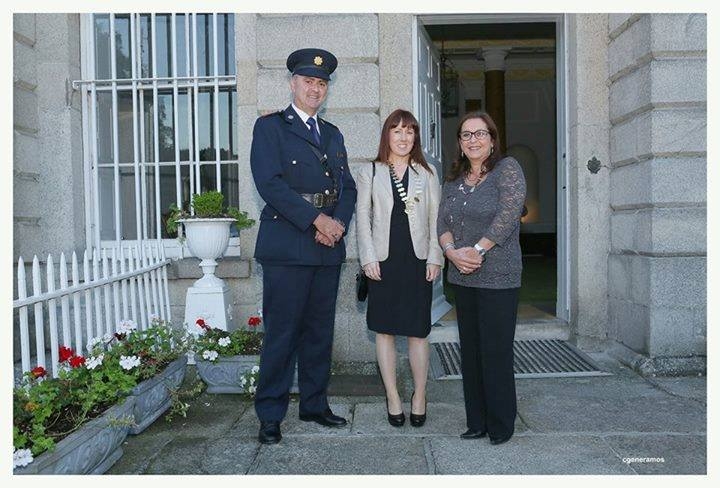 Launch of Lucan Festival Cllr. Liona O'Toole with Superintendent Dermot Mann and Ester from Italian Embassy