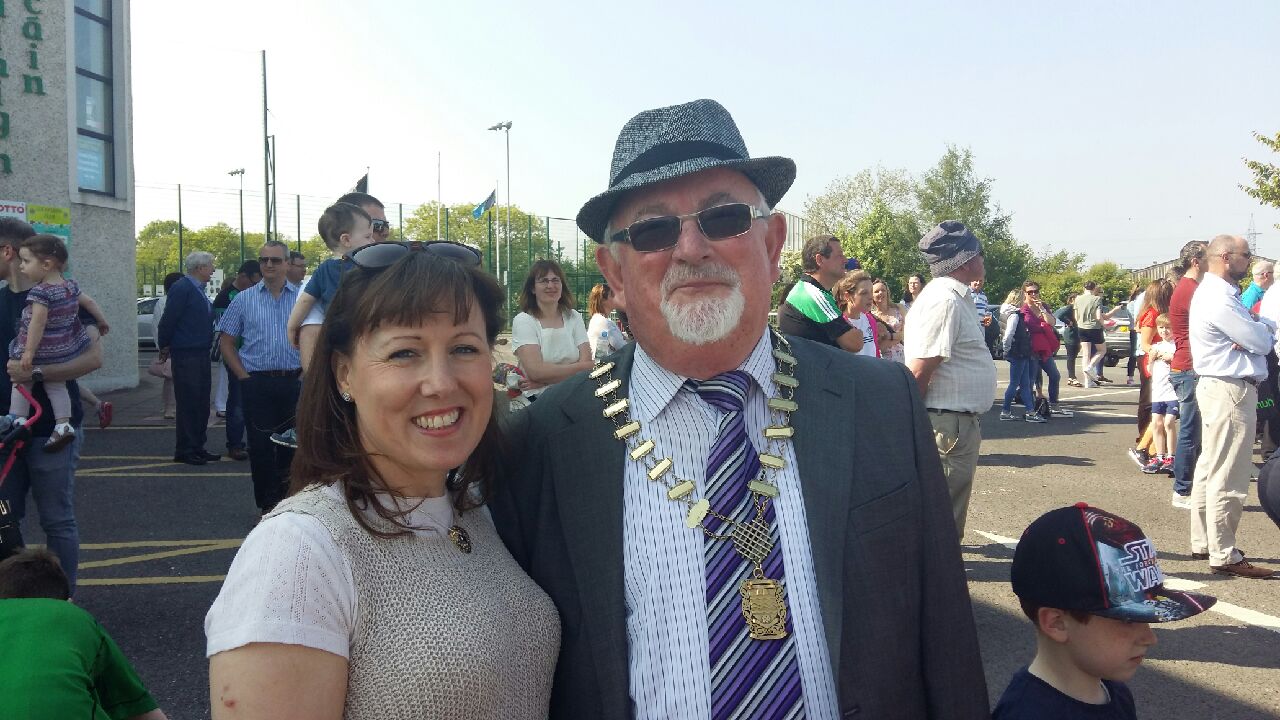 Cllr. Liona with Mayor Guss O'Connell at 1916 Commemoration event