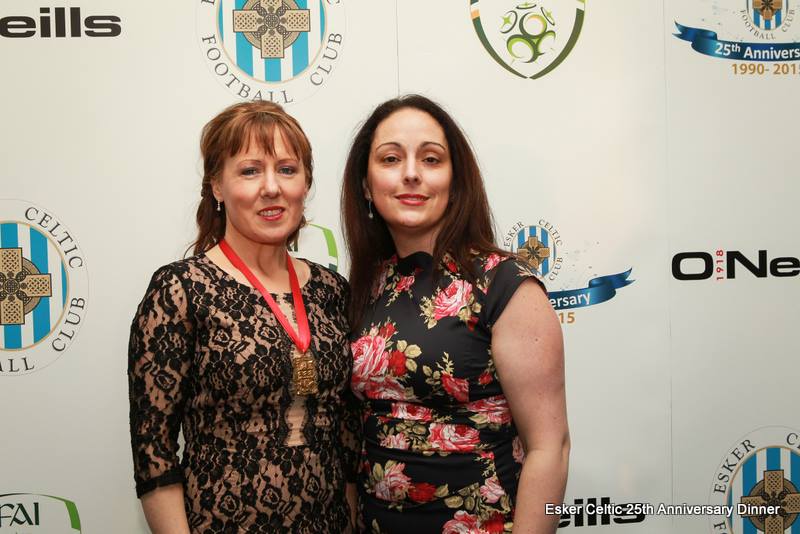 Cllr. Liona O'Toole with Maria Carron at Esker Football Club 25th Anniversary