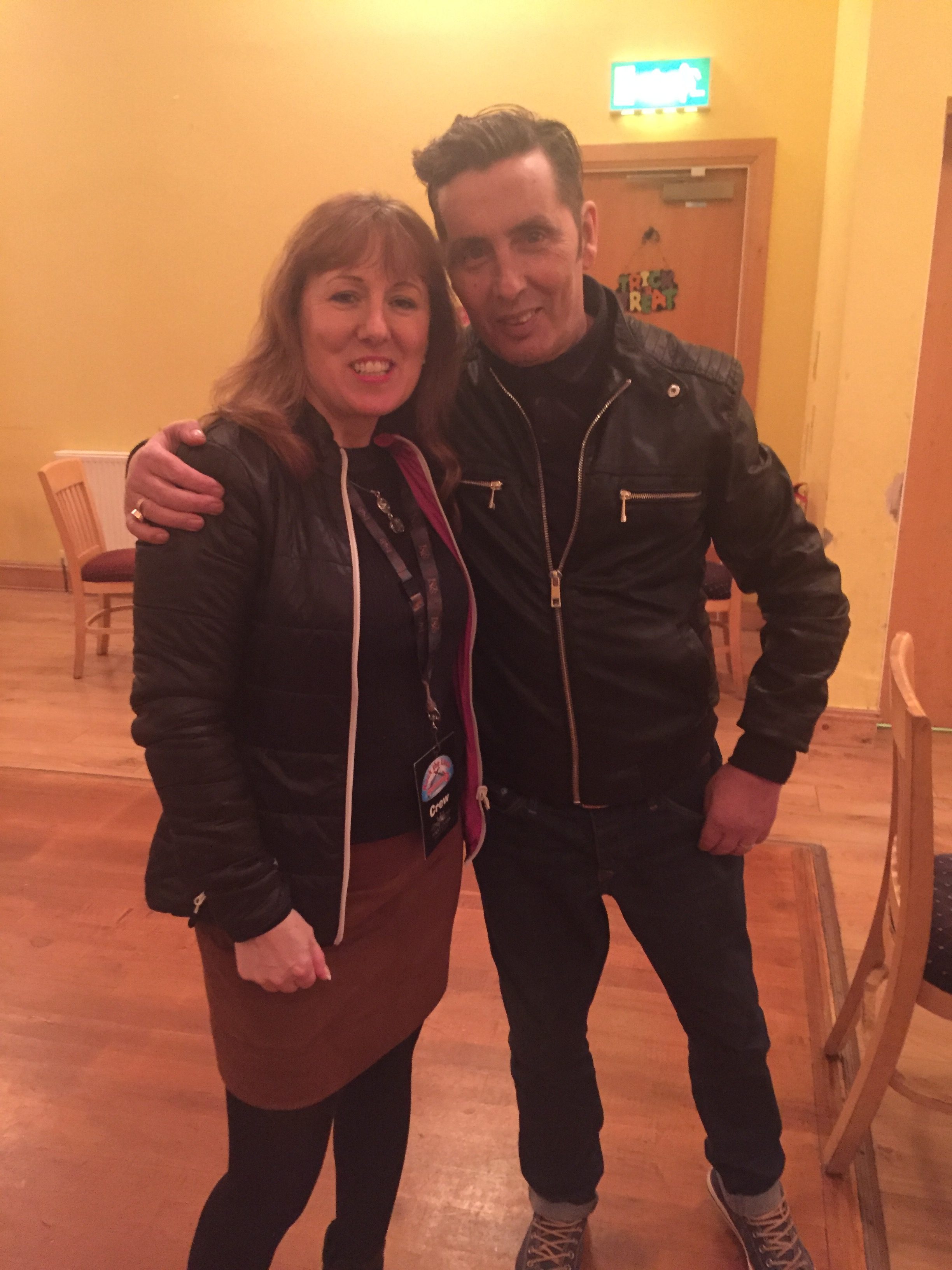 Cllr. Liona O'Toole with legend Christy Dignam at Lucan Sarsfields fundraiser"Rock the Lock"