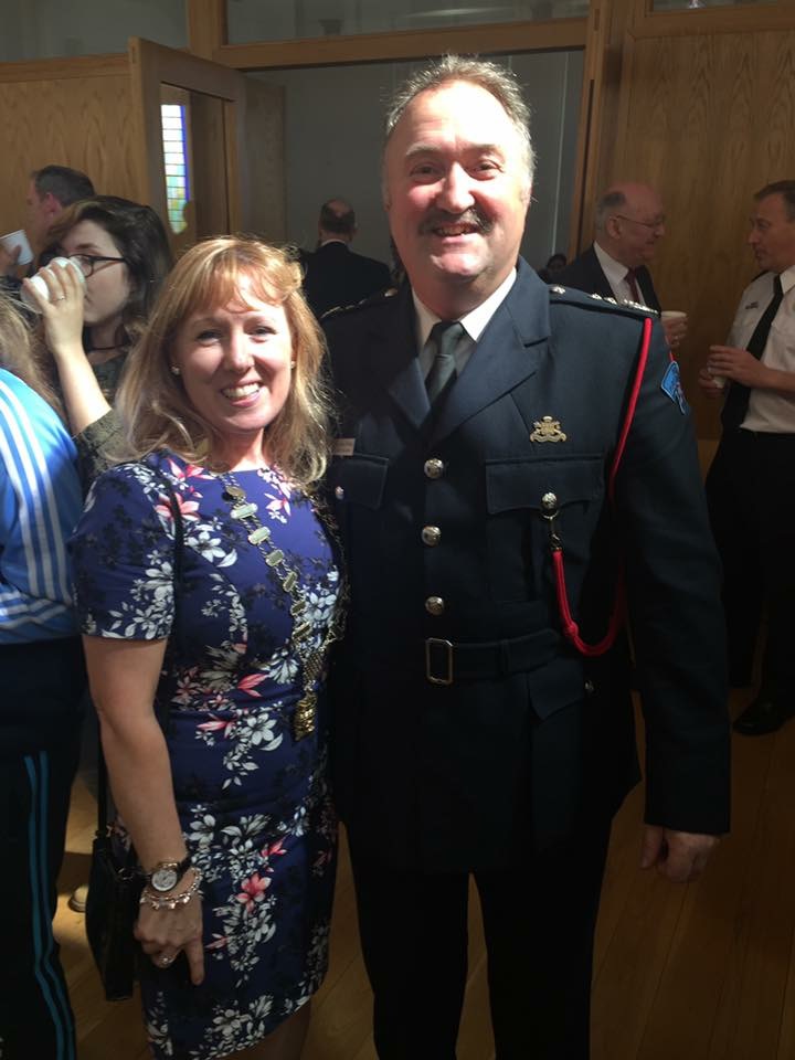 Deputy Mayor Liona O'Toole with Assistant Chief Fire Officer Michael O'Reilly