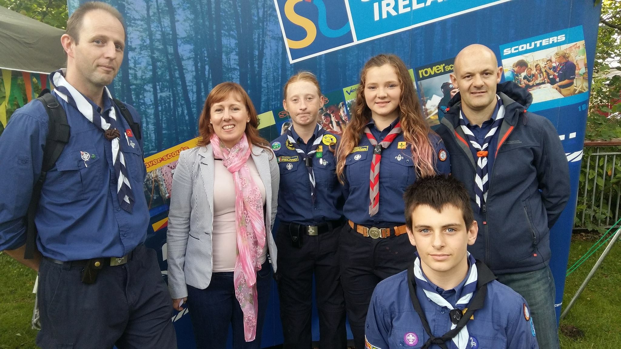 Cllr. Liona O'Toole with Lucan Scout Troop at Lucan Festival