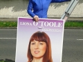 Liona O'Toole hanging election posters 2014